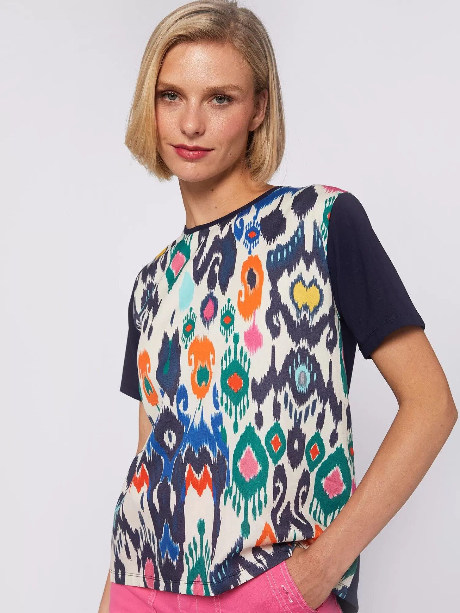 Mujer Vilagallo Camiseta Algodon Estampado Ikat