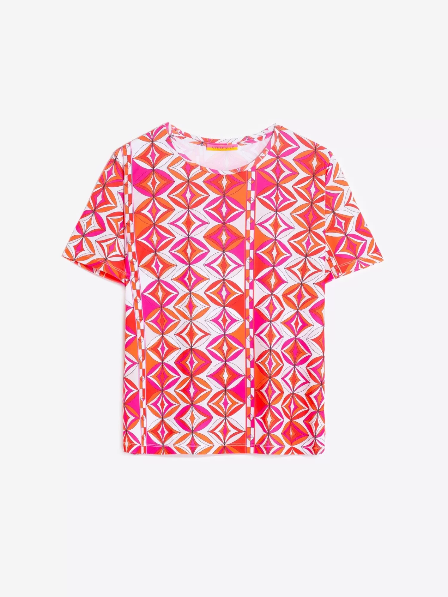 Mujer Vilagallo Camiseta Punto Estampado Geometrico Rosa