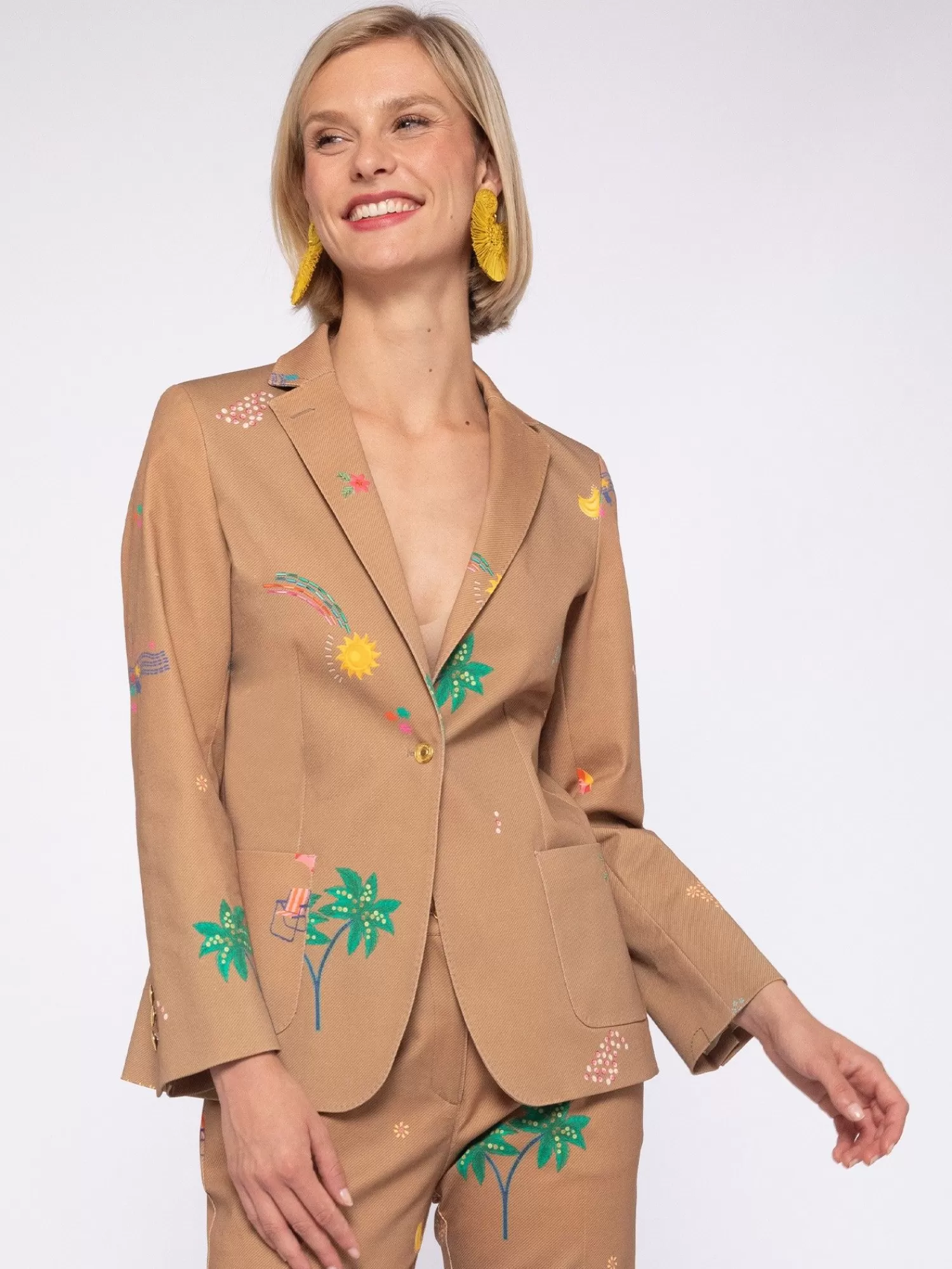 Mujer Vilagallo Chaqueta Estampado Tropical