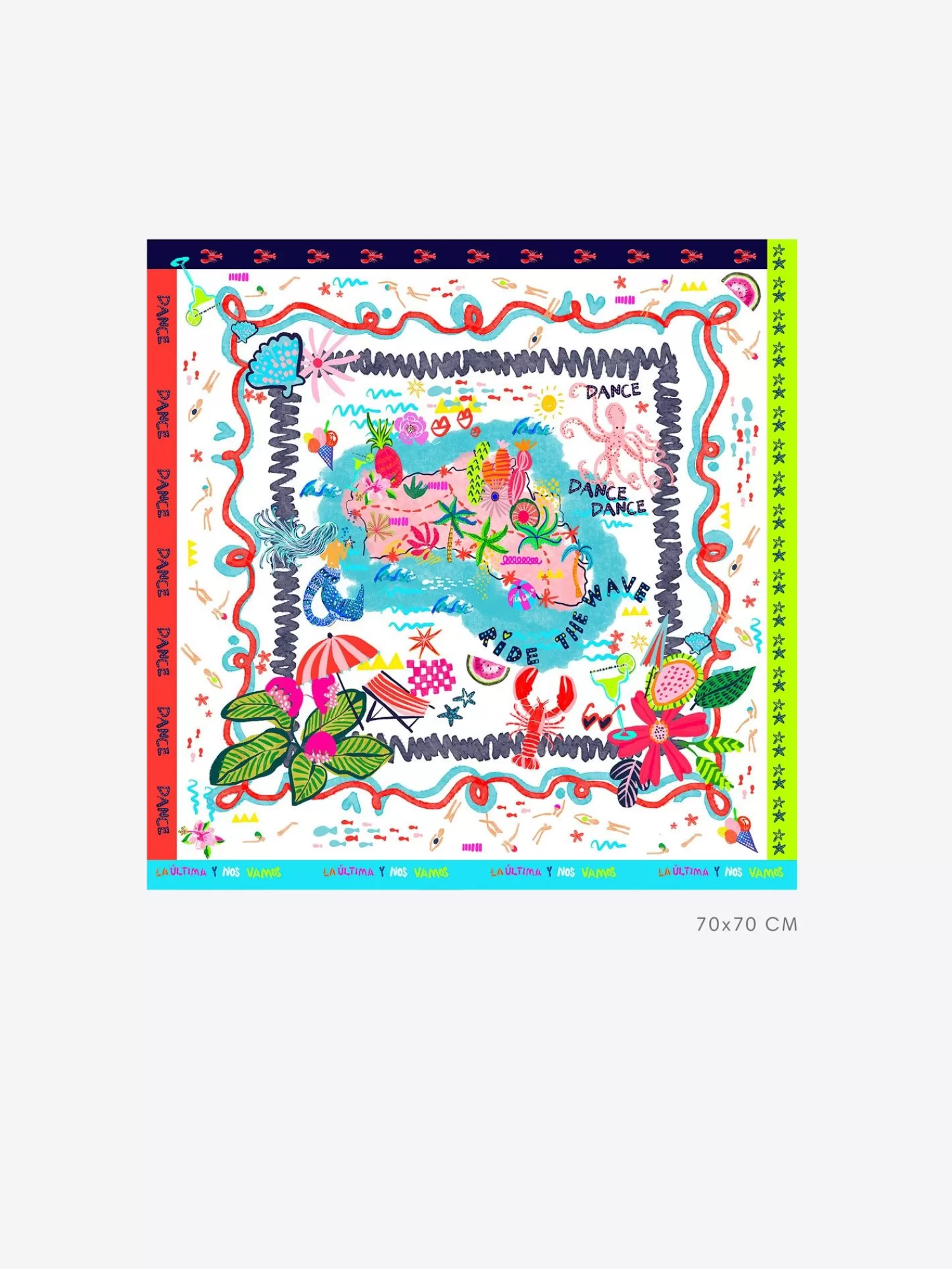 Mujer Vilagallo Foulard Seda Isla 70Cm