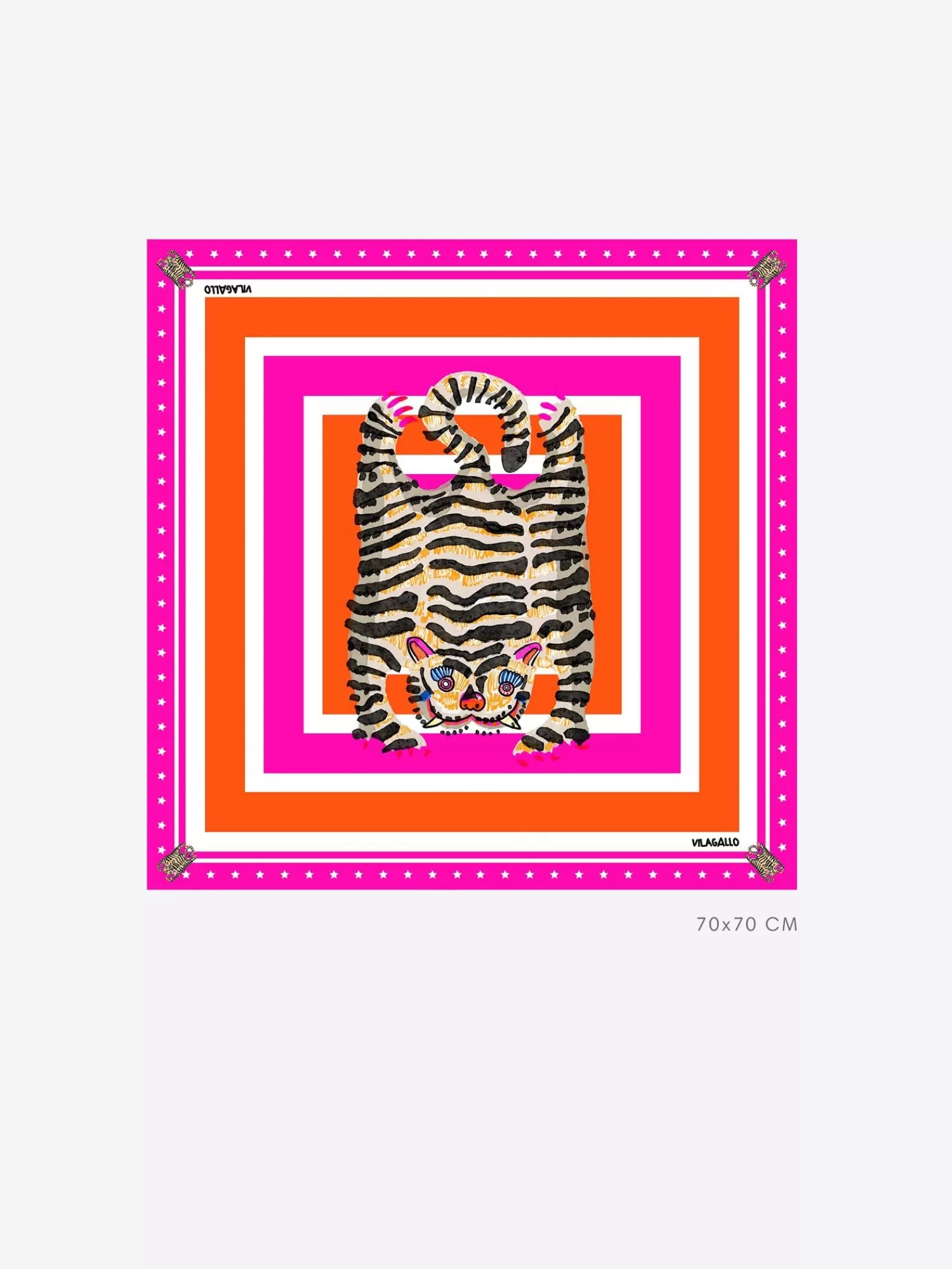 Mujer Vilagallo Foulard Seda Tigre 70Cm