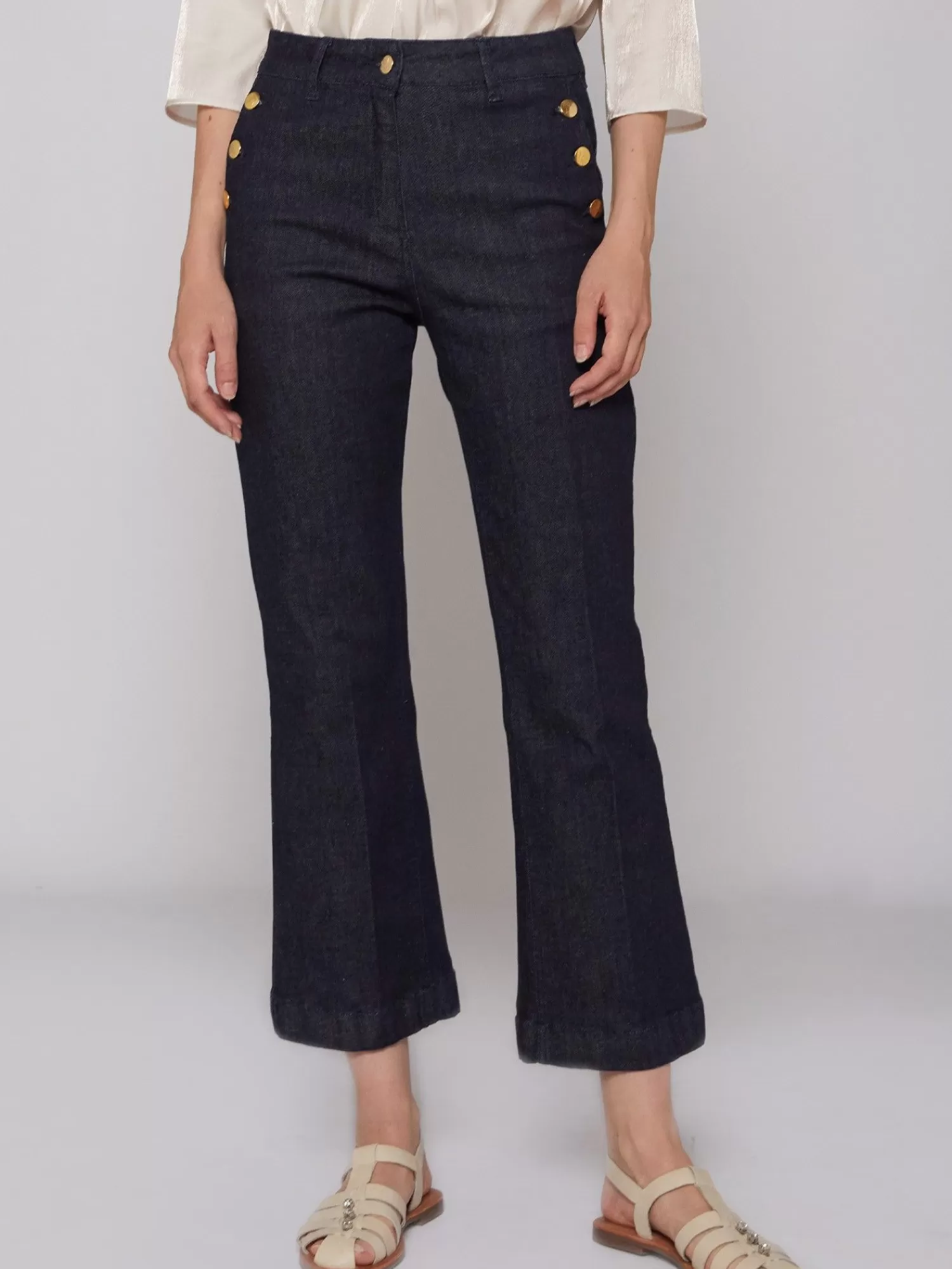 Mujer Vilagallo Pantalon Amelie Dark Denim