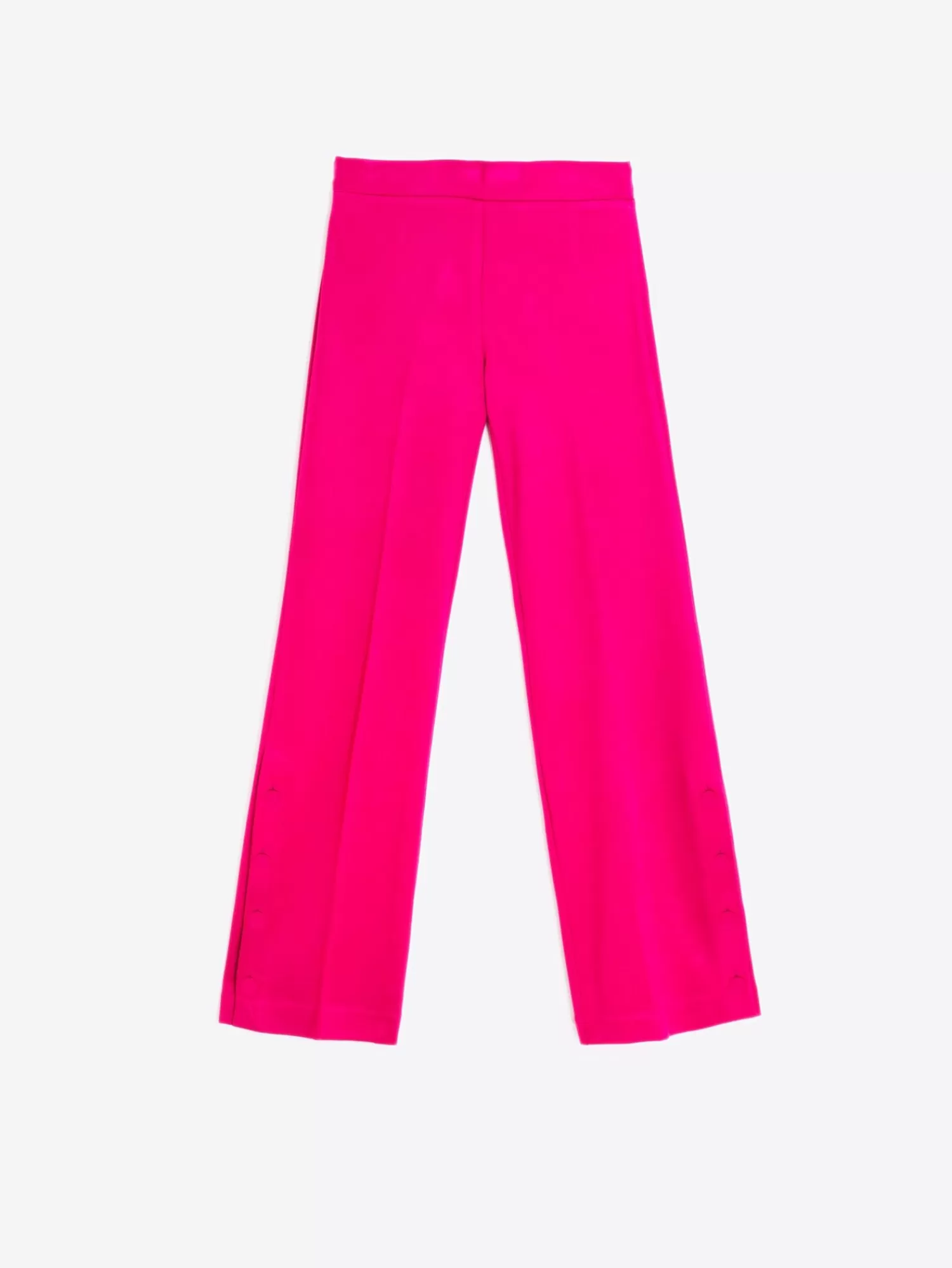 Mujer Vilagallo Pantalon Rosa Punto Botones Perfect Fit