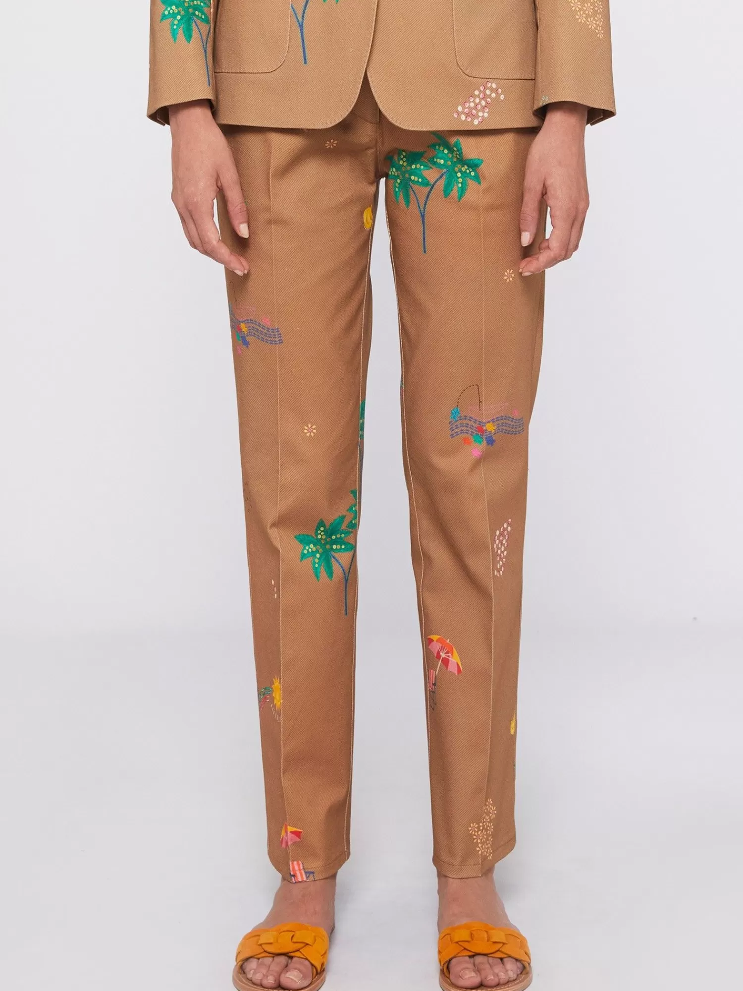 Mujer Vilagallo Pantalon Tiffany Biarritz Gabardine Print