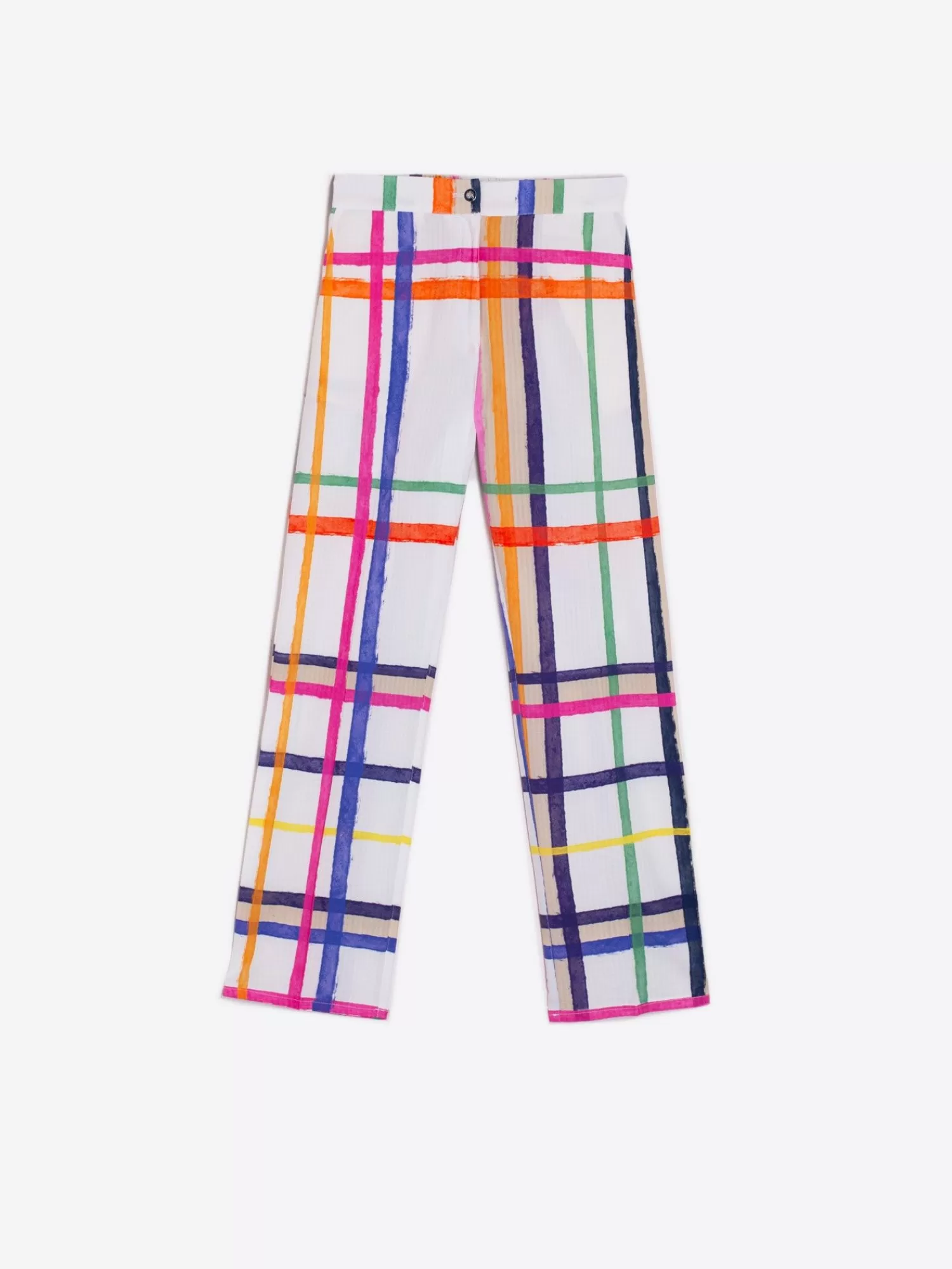 Mujer Vilagallo Pantalon Tiffany Check Watercolour Print